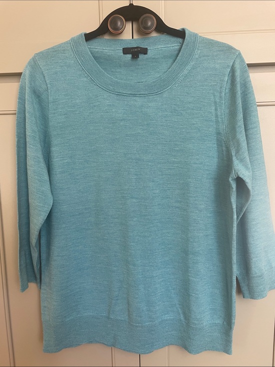 J. Crew Sweaters - J. Crew Teal Crewneck Merino Wool Sweater